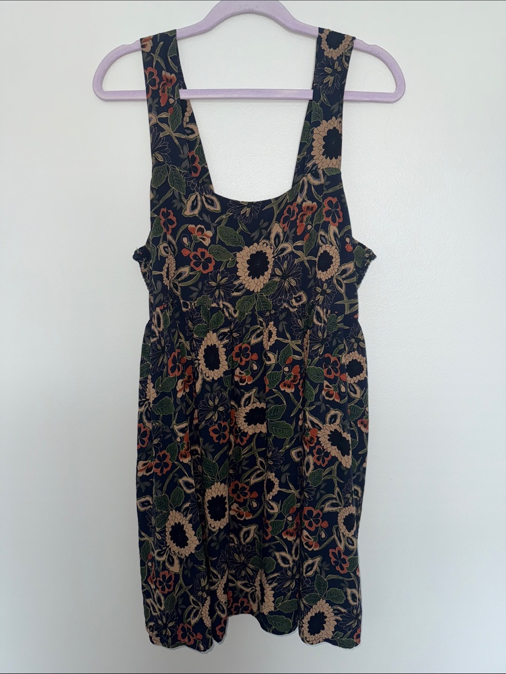 Natural Life | Tricia Mini Dress | Navy Tan Dahlias | XL - Picture 2 of 8